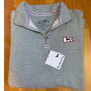 Men’s Grey Black Dog Quarterzip